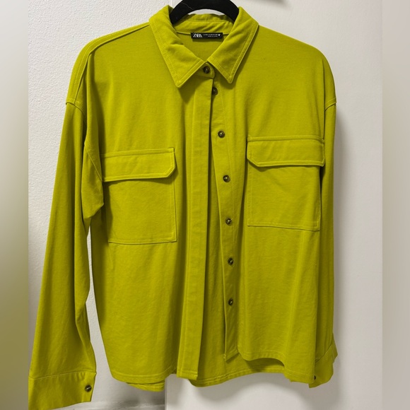 Zara Denim Like Button Down Blouse - Picture 1 of 2